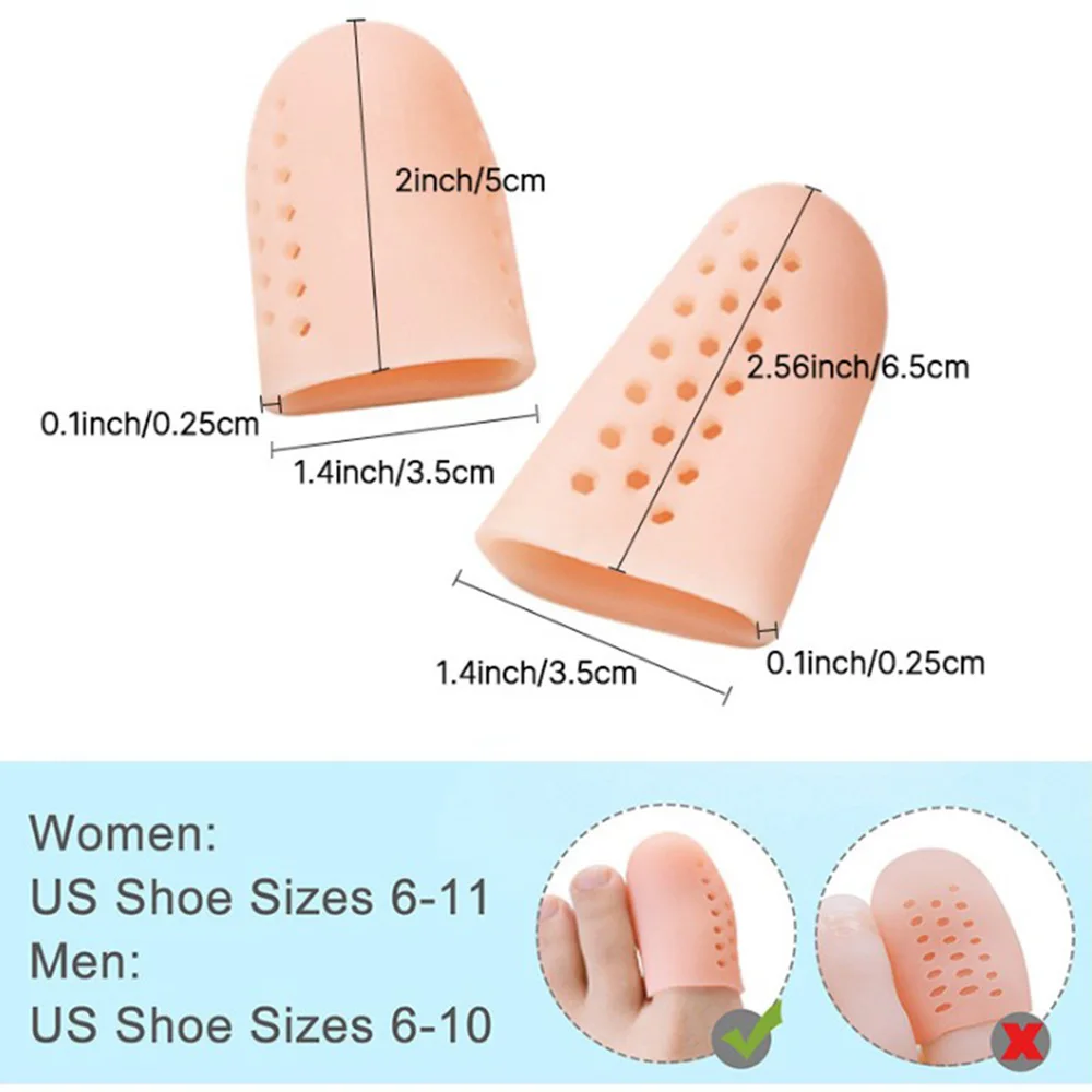 

8 Pairs Silicone Thumb Sleeve Friction Protection Sleeve Corn Blister Durable Soft Spacers Stretchers Foot Care Tool