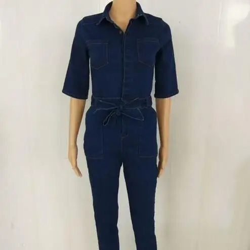 Горячий дизайн 2020 джинсовый комбинезон и короткий рукав полная длина