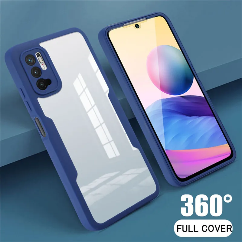 360 Полный защитный чехол для телефона Samsung S21 Plus S22 Ultra A52 A72 A32 A22 A12 A21S Фронтальная пленка для экрана + прозрачная задняя крышка.