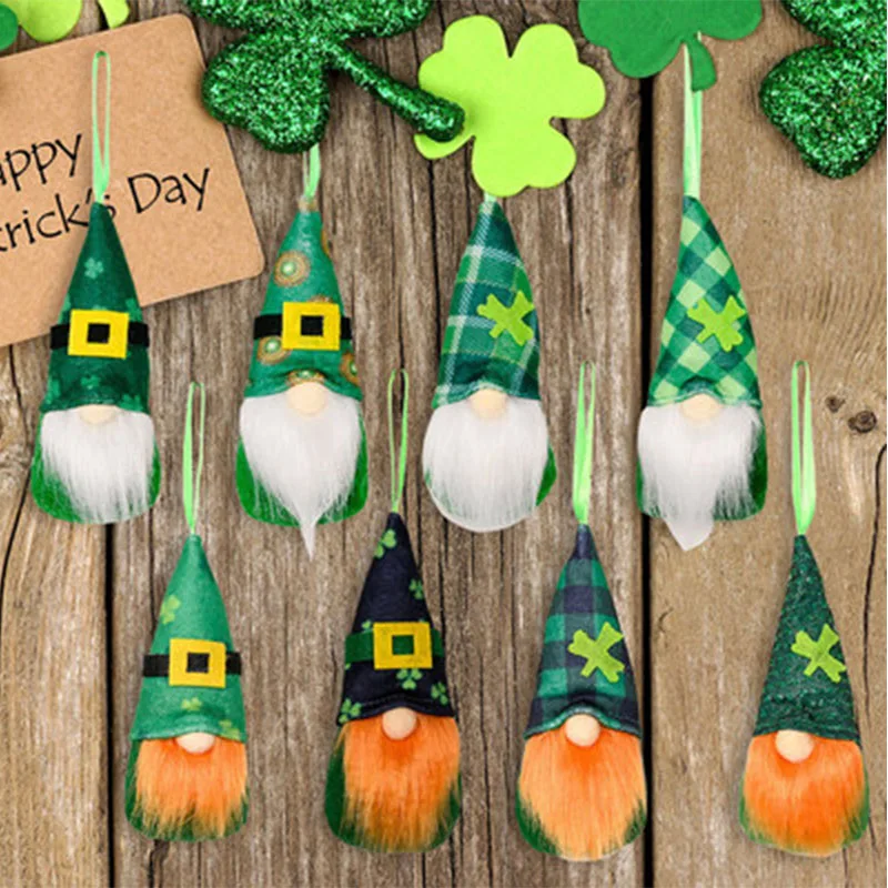 

Gnome Handmade Swedish Tomte Hanging Ornament Irish Leprechaun Plushie Nisse Scandinavian Plush Doll for St. Patrick's Day