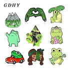 GDHY брошь зеленая лягушка Пепе кошачья лапа эмалевые булавки Череп Зомби Скелет фрукты бутылка горы маска инопланетянин Монстр значок