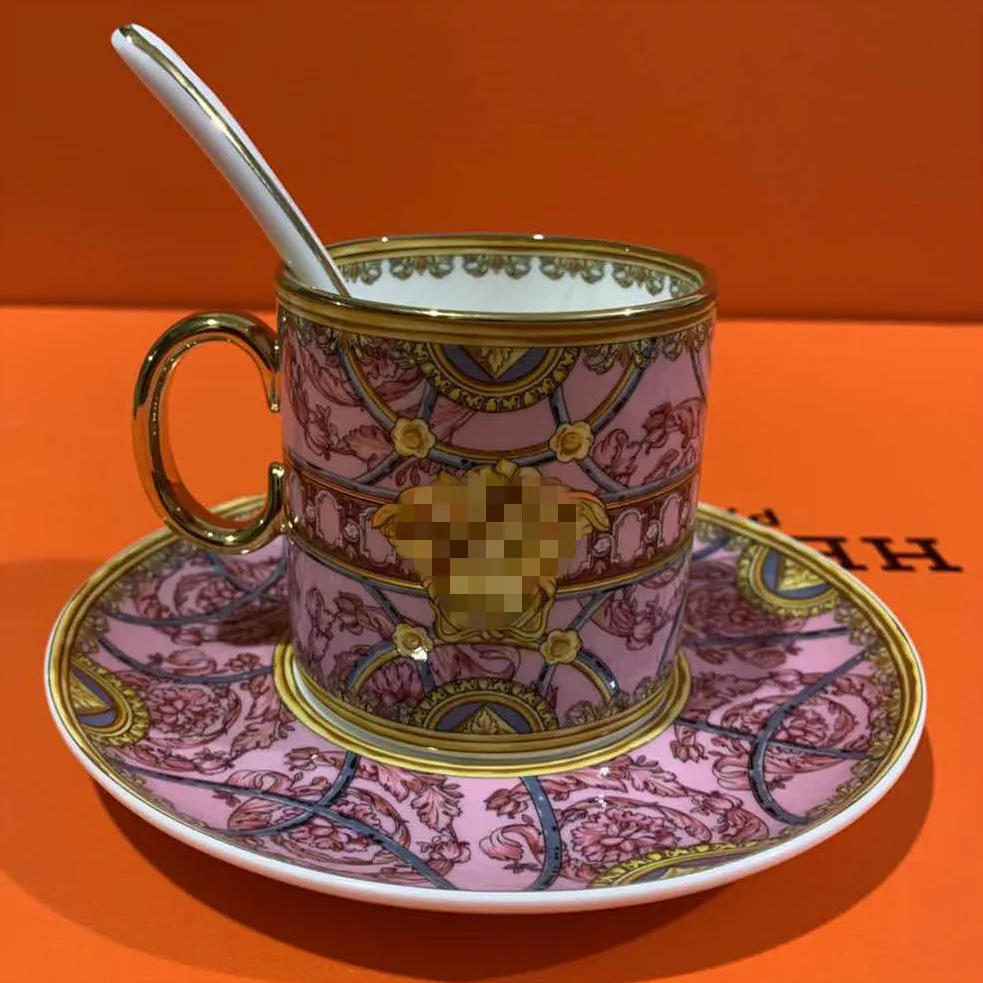 

European Medusa Luxury Coffee Cup Set Home Bone China Afternoon Tea Office Couple Gift cute coffee mugs and cups
