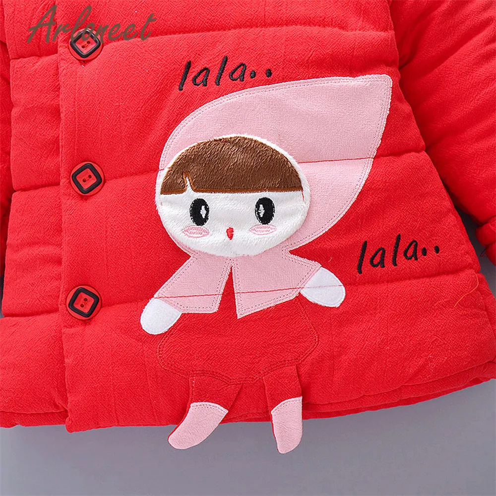 ARLONEET пальто с мультяшным рисунком для маленьких девочек теплое зимнее толстое со