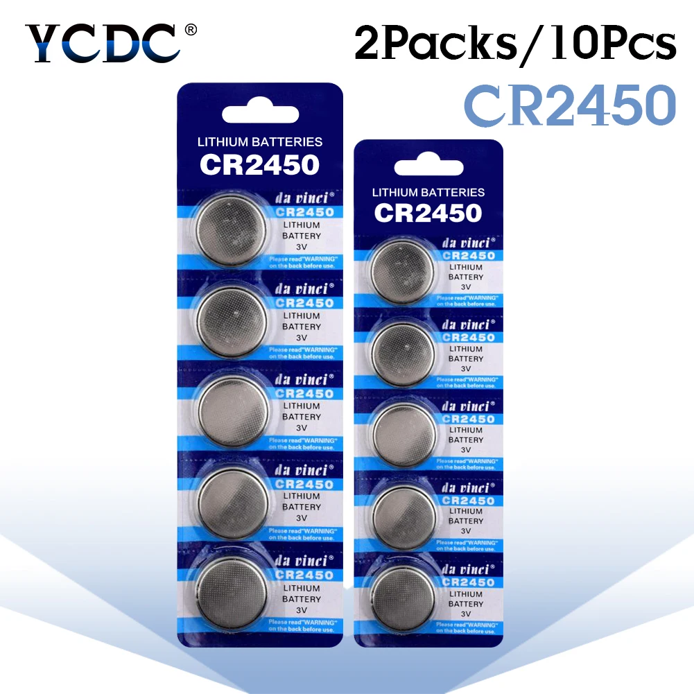 10 шт. CR2450 CR 2450 3v батарейка часы литий полимерные батареи для компьютера Montherboard