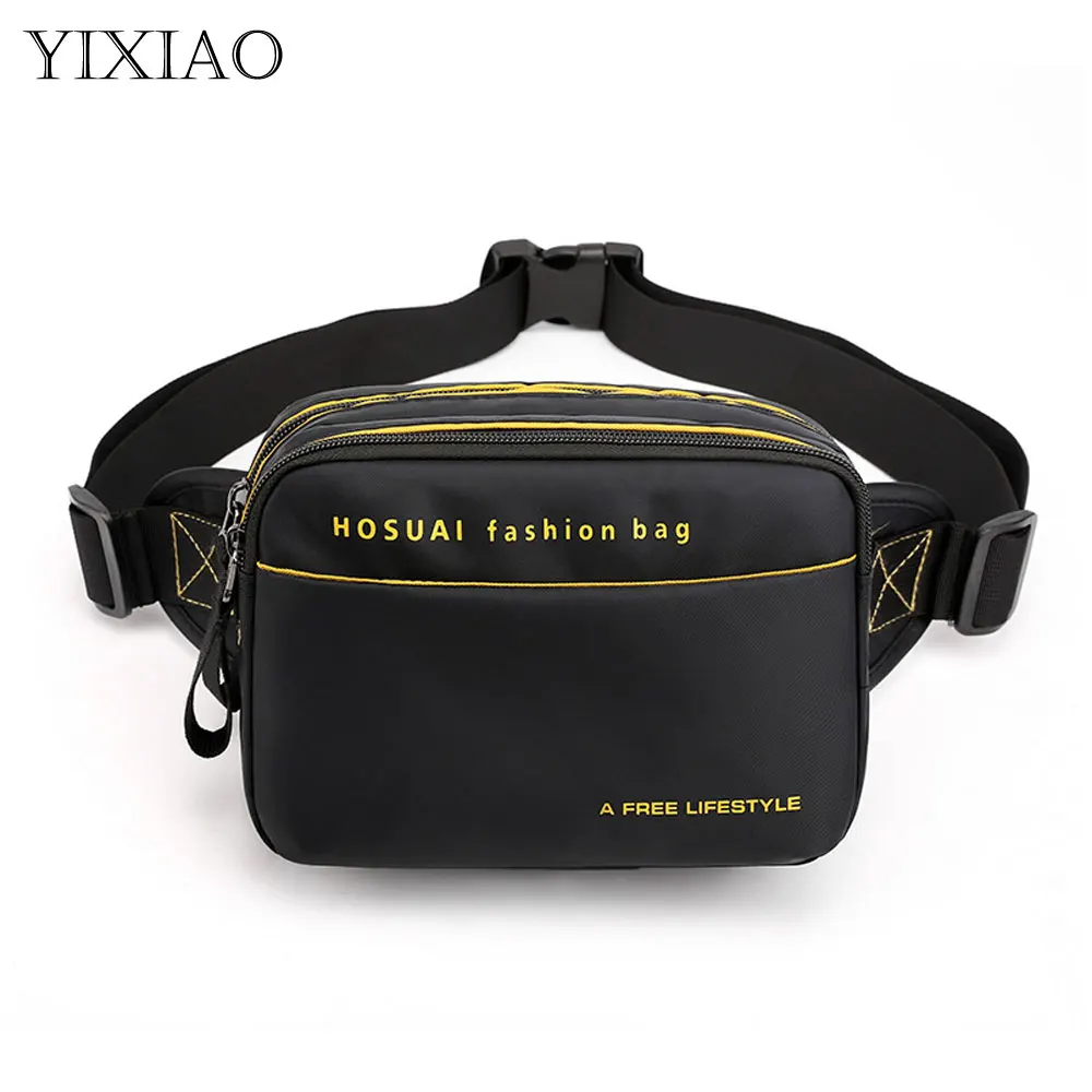 

YIXIAO Men's Waist Fanny Pack Teenager Outdoor Sports Running Cycling Shoulder Bag For Male Fashion Travel Belt Pouch Chest Bags