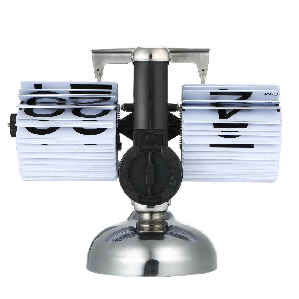 Новинка маленькие настольные часы ретро стиль флип-часы нержавеющая сталь