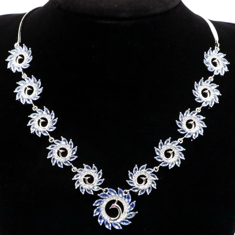 Женское ожерелье из серебра 23x23 мм свадебное с супер большим Европейским