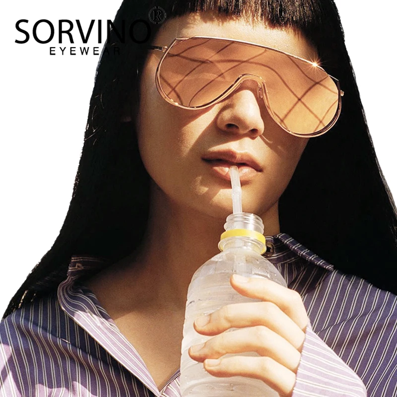 Мужские и женские дизайнерские очки авиаторы SORVINO большие футуристические