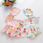 Детский летний комбинезон с коротким рукавом, на возраст 0-2 года