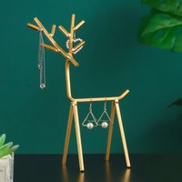 iron geometric deer jewelry rack creative household table earrings necklace storage display stand for household decorations