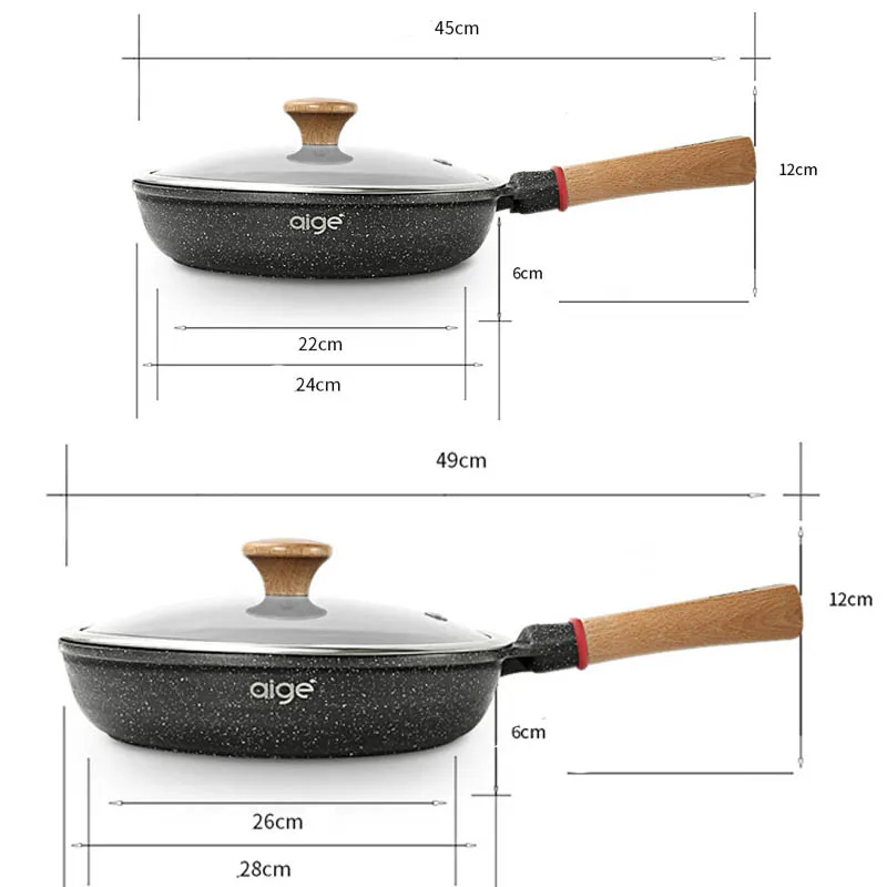Китайская традиционная сковорода Maifan Stone Wok с антипригарным покрытием для блинов