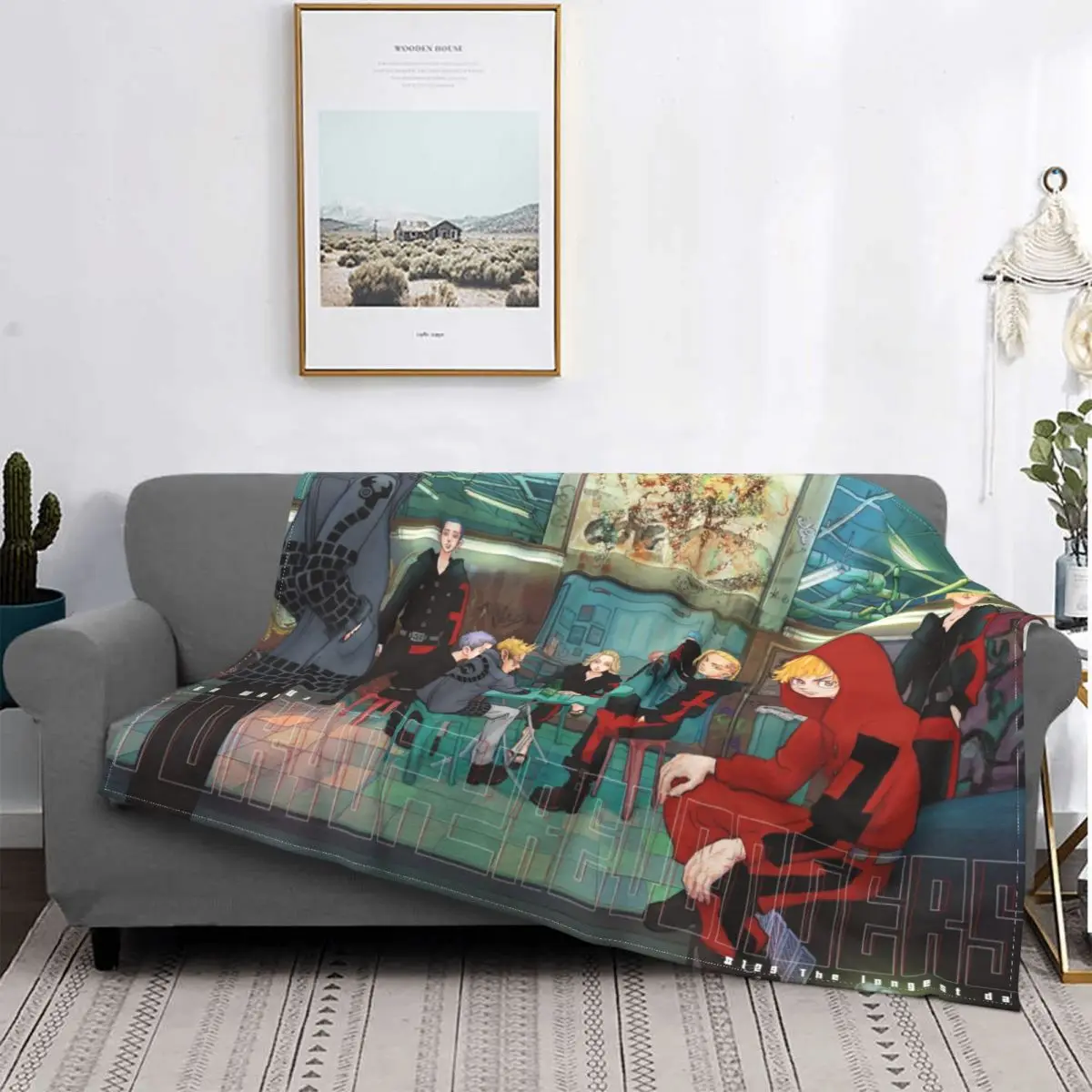 

Tokyo Revengers Mikey Draken Blankets Flannel All Season Takemichi Hanagaki Portable Warm Throw Blankets for Sofa Travel Quilt