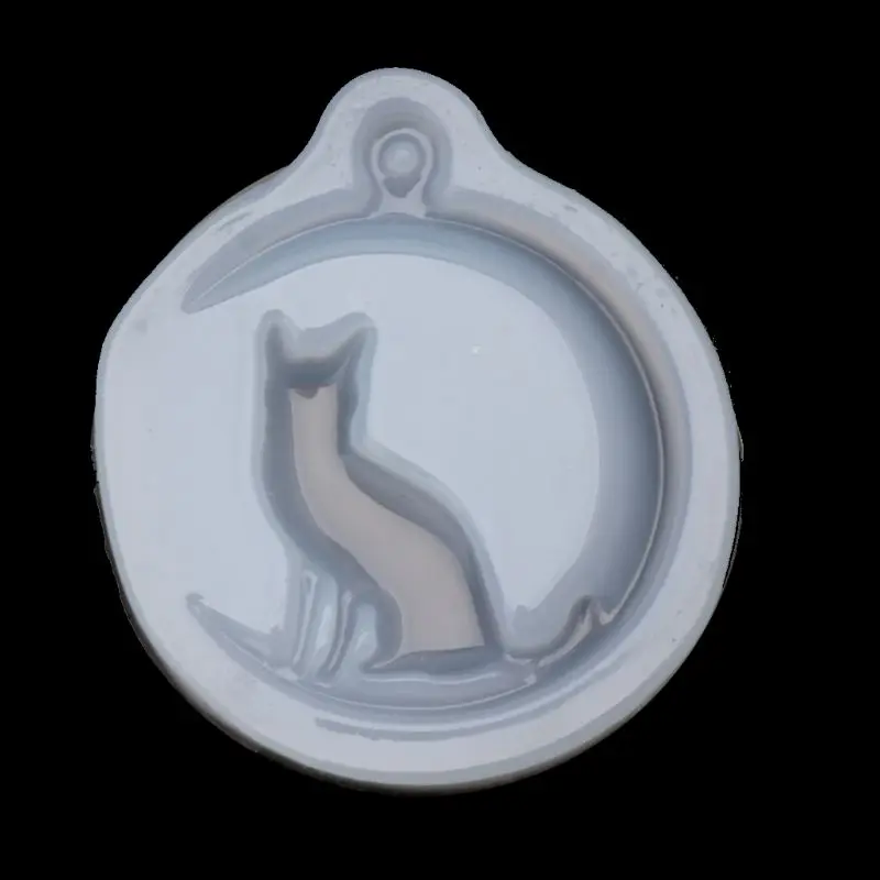 

Cat Sit On Moon Charm Pendant Silicone Mold Jewelry Making Resin Casting Mold Dried Flower Resin Decorative DIY Hand Crafts