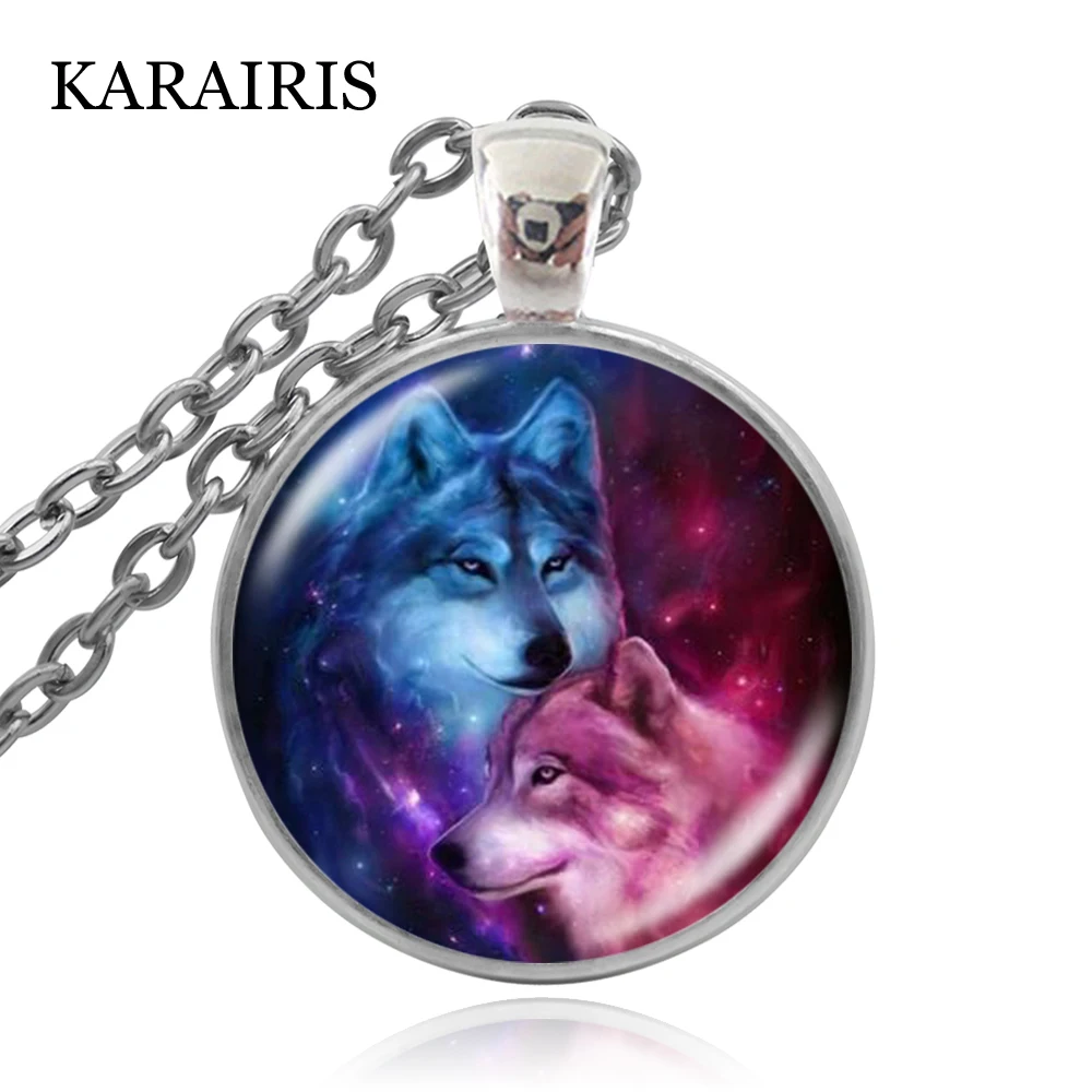 

KARAIRIS, новинка 2020 года, модные ювелирные украшения, ожерелье со стеклянным волком, подвеска в виде животного, подарки для мужчин, ожерелья