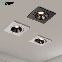 dbf2020 angle adjustable anti glare square led cob recessed downlight 7w 12w led ceiling spot light kitchen living room indoor