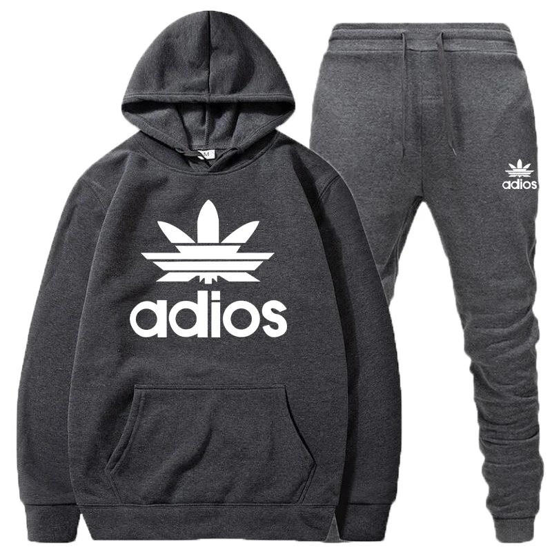 

The New Men's Hoodie Sports Suit Cotton Polyester Drawstring Sportswear Trend Fashion Autumn And Winter Pullover Suit S-3XL