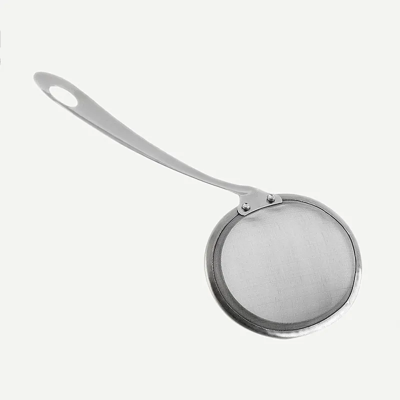 

25CM Long Handle Colander Filter Oil Spoon Stainless Steel Fine Mesh Colander Sifter Sieve Kitchen Vegetable Strainer Colander