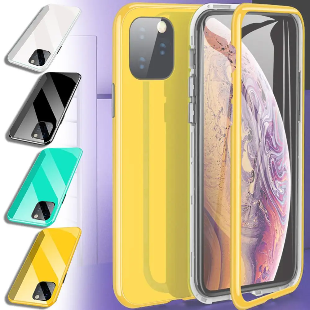 Металлический магнитный чехол для телефона карамельного цвета двухсторонний из