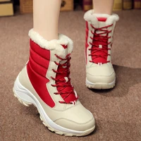 snow boots womens 2021 winter new womens high top boots thicker thicker and velvet warmth thick soled cotton shoes