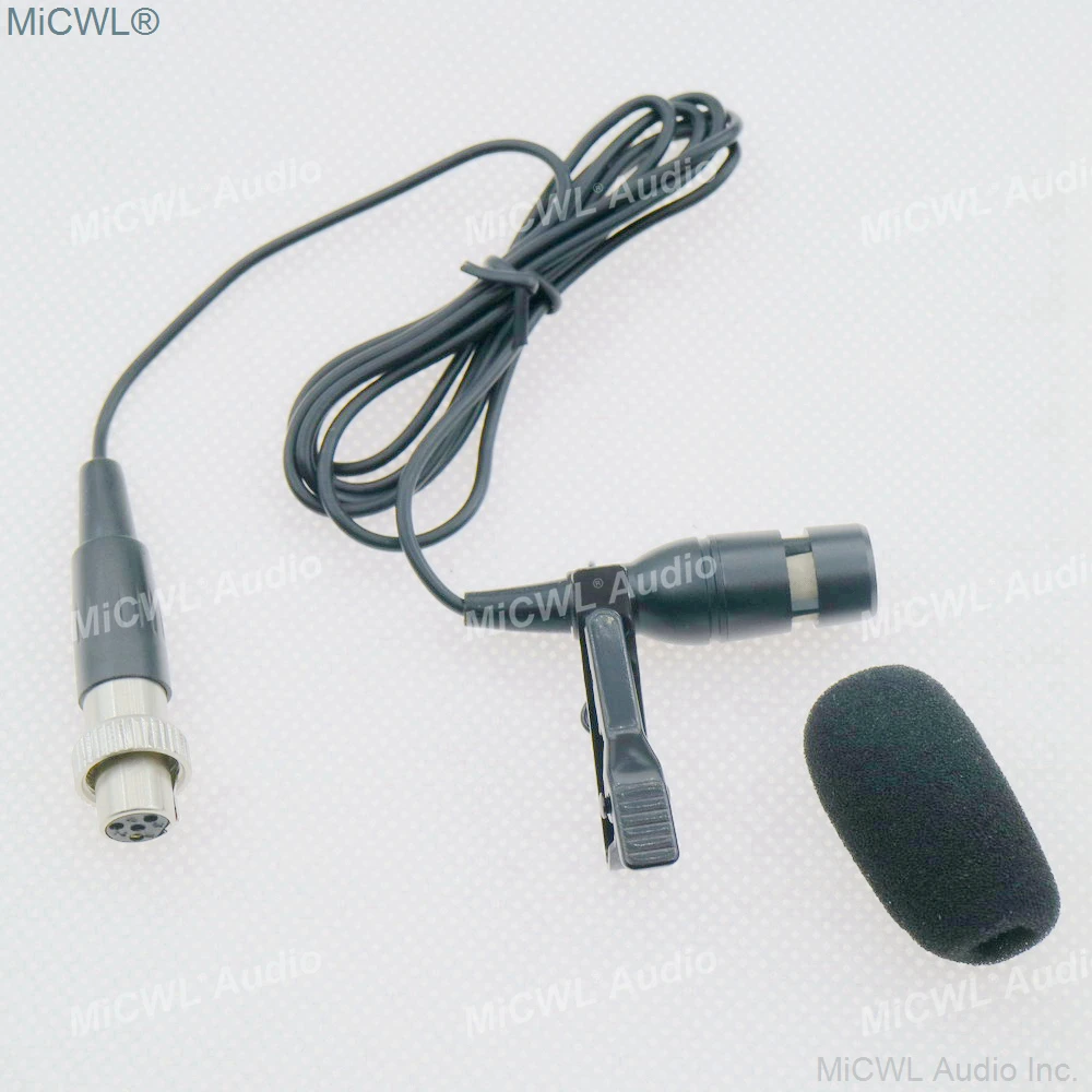 Mini 4Pin Lock Lavalier Tie Clip Condenser Collar Microphone for MiPro ACT Wireless Karaoke Lapel DT2 Cardioid Professional Mic |