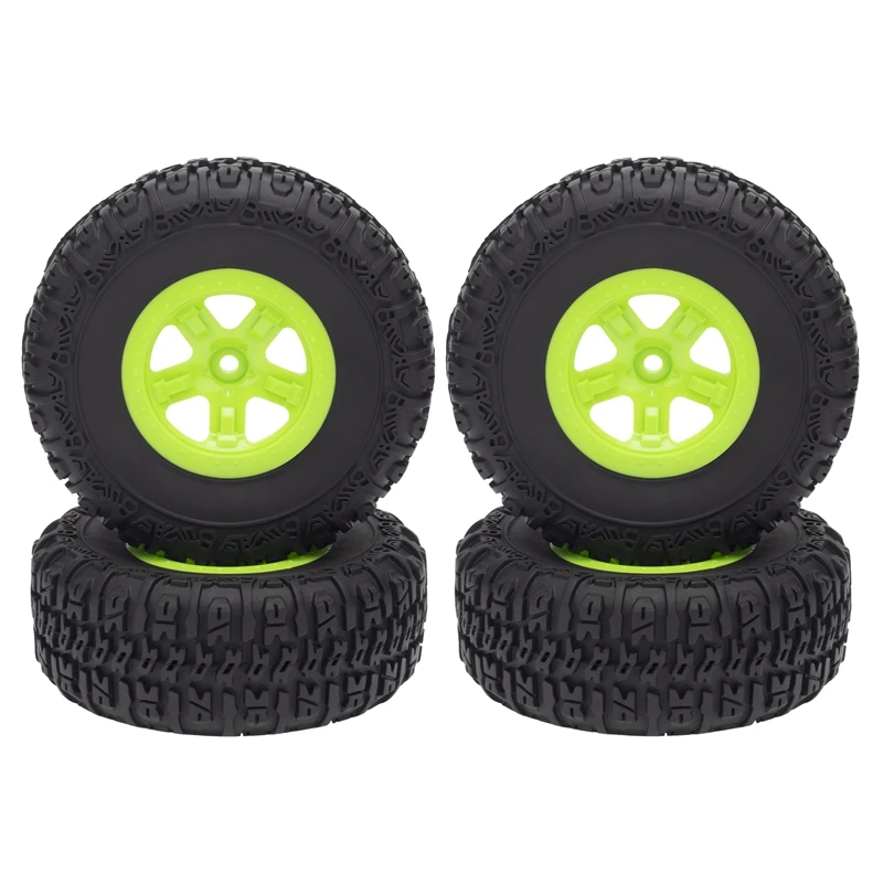 4Pcs Short Course Tires& Wheel Rims for 1/10 RC Terrain Truck Traxxas Slash VKAR 10SC Car Parts | Игрушки и хобби