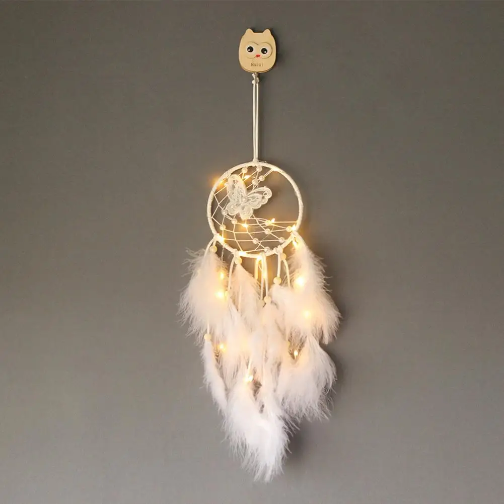Dream Catcher Wind Chimes Pendant White Butterfly Wall Hanging Decorations Girl Room Decoration Girlfriend Birthday Gift | Дом и сад