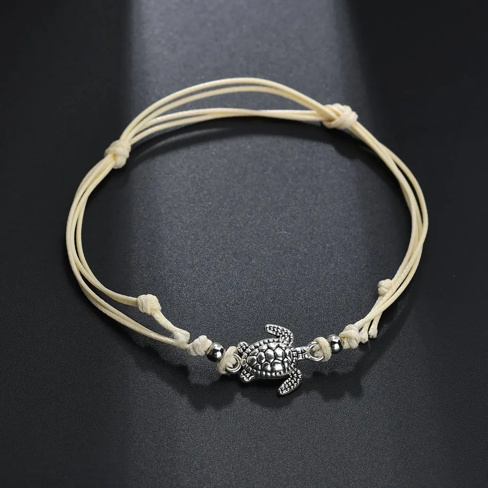Летние пляжные форма черепахи Шарм Веревка Строка ножные браслеты для женщин с