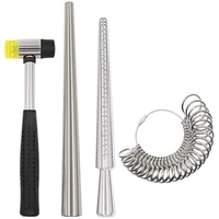 ring mandrel ring sizer tool steel rubber hammer metal finger size measuring wire wrap rings tools jewelry making kit