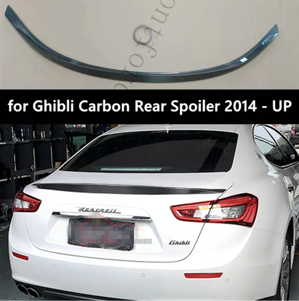 For Maserati Ghibli Carbon Fiber rear spoiler Rear trunk wing Gloss Black Novitec Style for Ghibli Carbon Rear Spoiler 2014 - UP