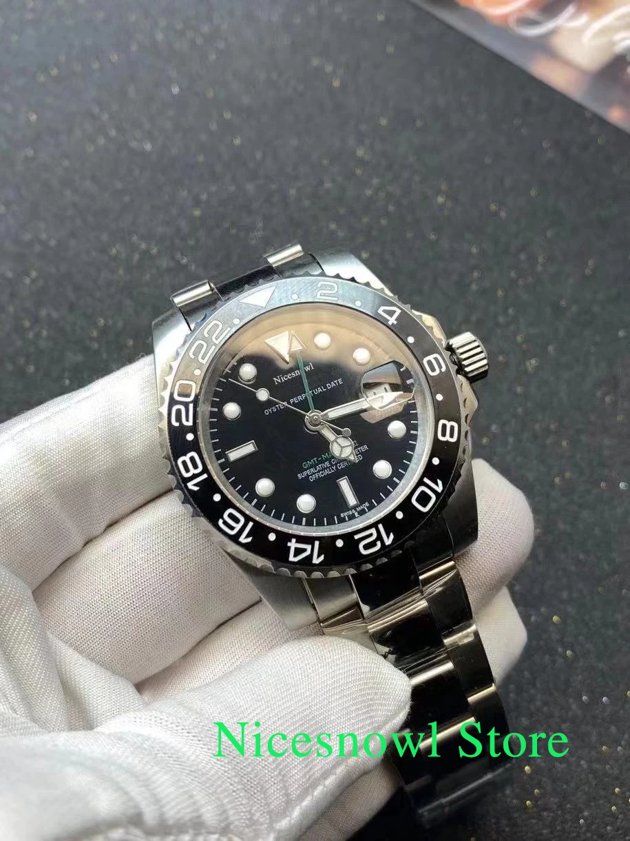 

New JF Factory 3A Watch Automatic Watches GMT Stainless Steel Blue Red Ceramic Sapphire Glass 40mm Men Watches Wrist Watches