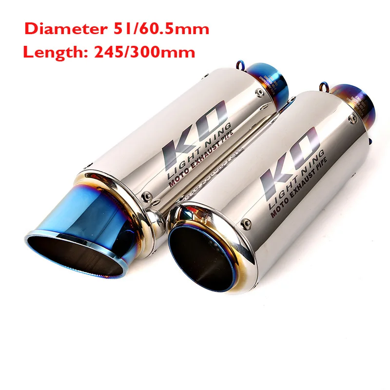 

Универсальный глушитель выхлопных газов для мотоциклов R1 R3 R6 Z800 Z900 CBR1000RR, 51 мм, 60,5 мм