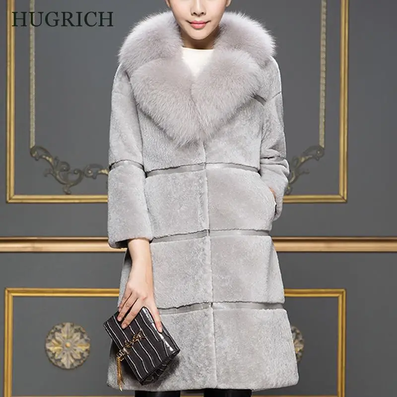 Женская овечья стрижка Осень/Зима длинное пальто из искусственного меха модное