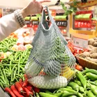 Сумка-Органайзер сетчатая, для фруктов и овощей, многоразовая, моющаяся