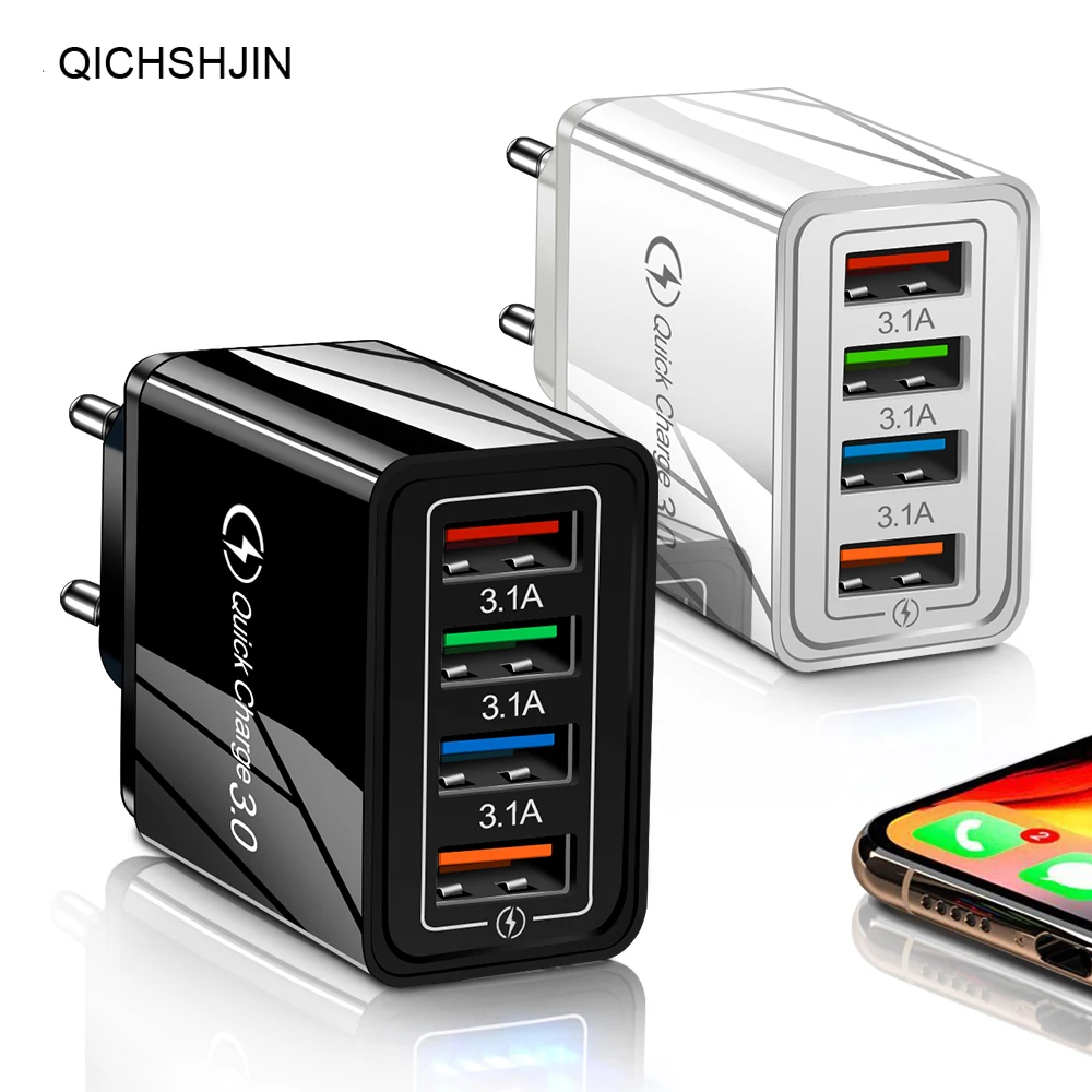 Быстрая зарядка 3 0 48 Вт QC 4 быстрое зарядное устройство USB портативное для iPhone 11 8