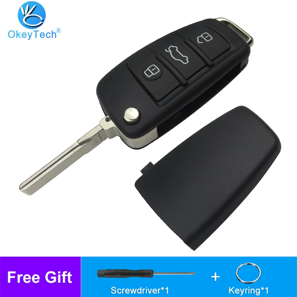 OkeyTech складной чехол-брелок с 3 кнопками и дистанционным управлением для Audi Q7 A3 A4 A6