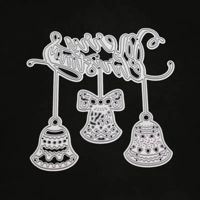 Merry Christmas Bell металлические режущие штампы Трафаретный Скрапбукинг DIY штамп для