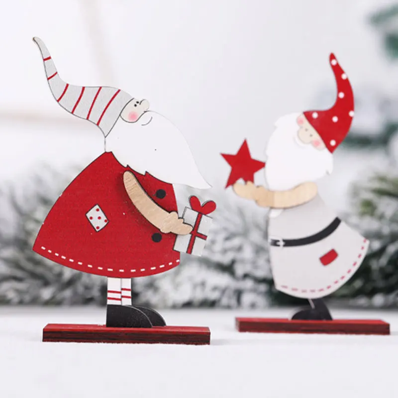 

Рождественское украшение для стола, Санта-Клаус для обевечерние стола, журнального столика, поделки своими руками, деревянный Настольный Д...