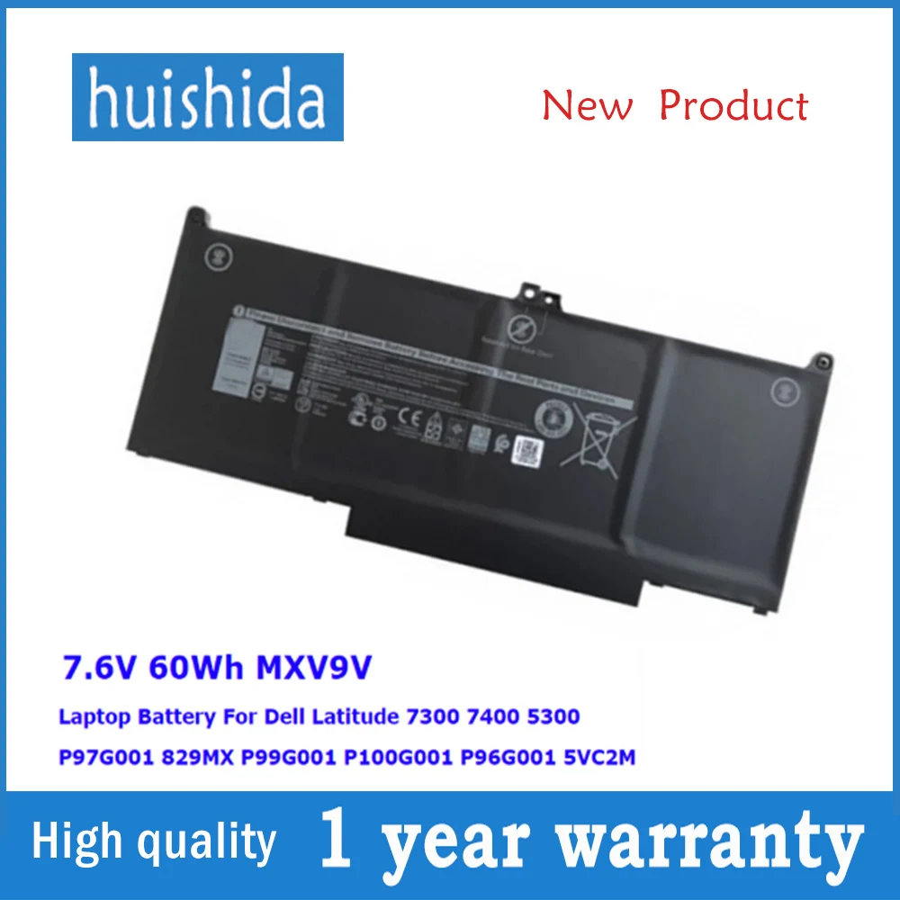 Аккумулятор для ноутбука Dell Latitude 7 6 7300 7400 829MX P99G001 P100G001 P96G001 5VC2M P97G001 Series 5300 В 60 Вт/ч |