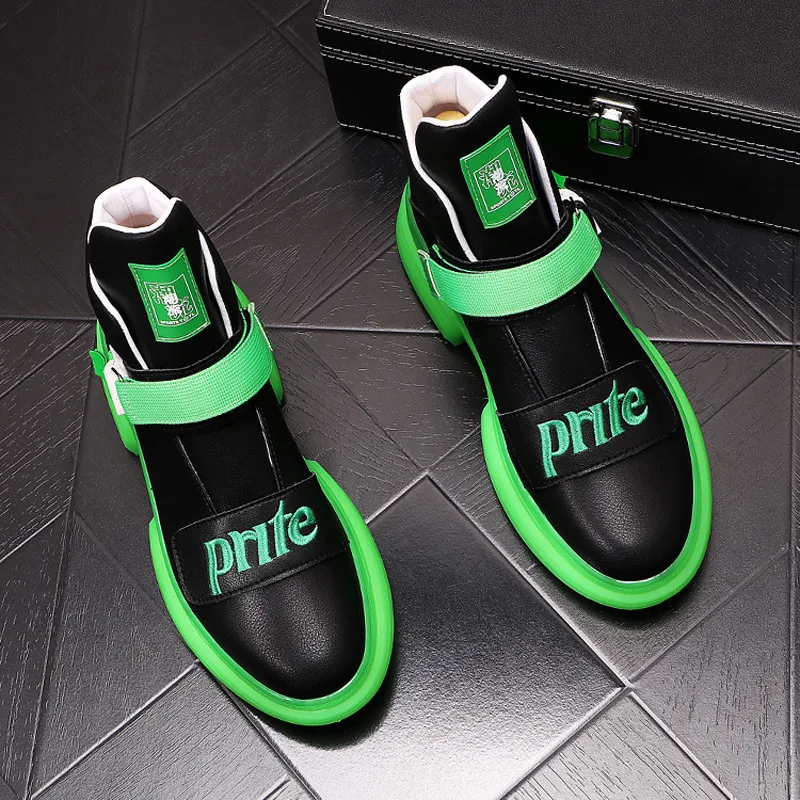 spesifikasi Sneakers Pria Punk Kulit Musim Gugur Sepatu Atasan Tinggi Pria Hip Hop Sepatu Bot Pergelangan Kaki PELATIH Sepatu Pria Zapatillas Hombre