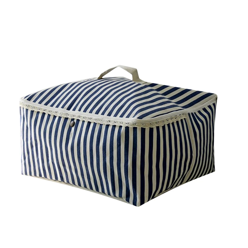 

New Portable Clothes Storage Bag Organizer Folding Closet Organizer For Pillow Quilt Blanket Quilt Bag Organizer Cotton Linen