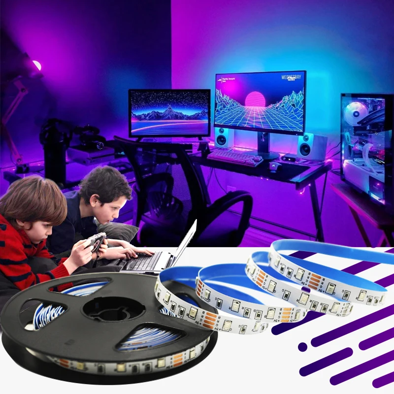 Светодиодная лента 5 в USB SMD 2835 5050 RGB luces светодиодная Bluetooth ТВ фоновая подсветка