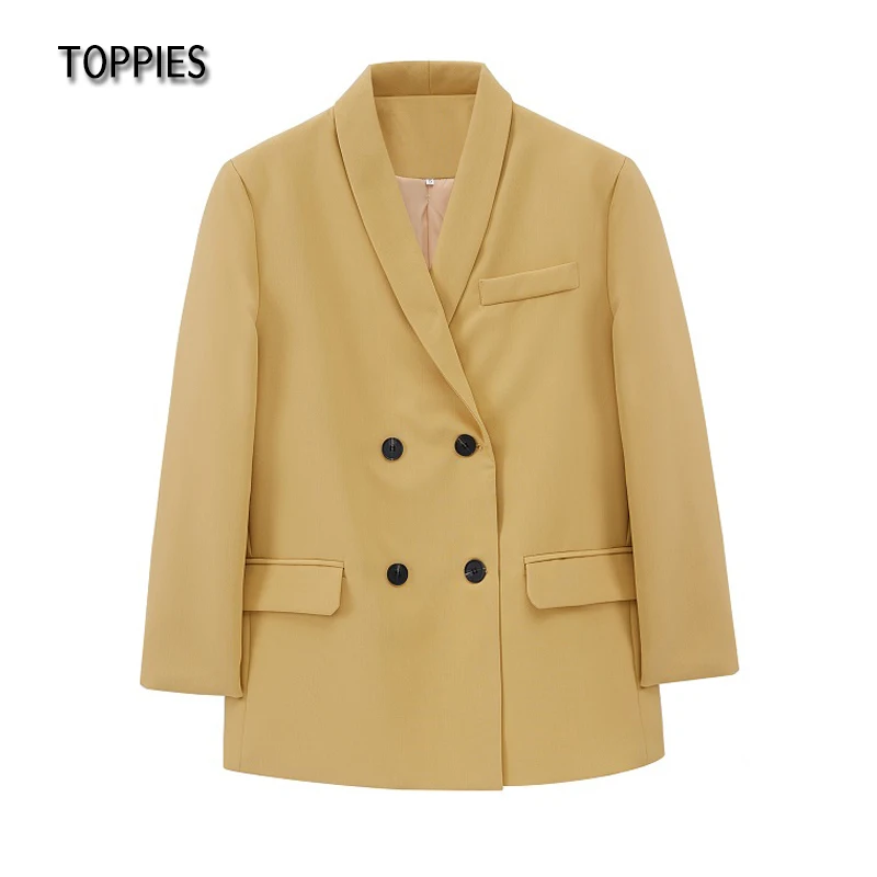 Пиджак Toppies женский однотонный двубортный жакет деловой костюм весна 2022 - купить