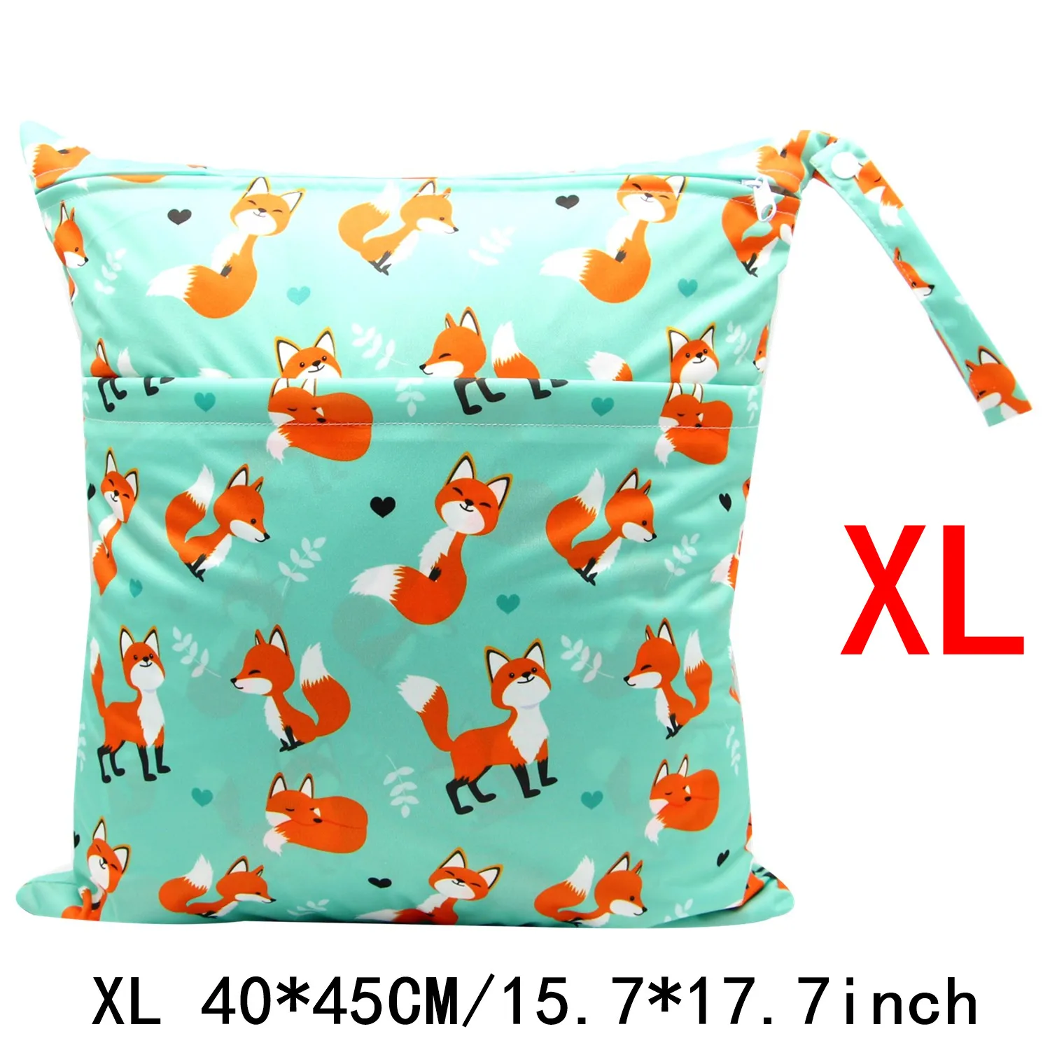 

Asenappy XL 40*45cm Waterproof Reusable Washable Wet Dry Bag With Two Zippered Baby Diaper Bag