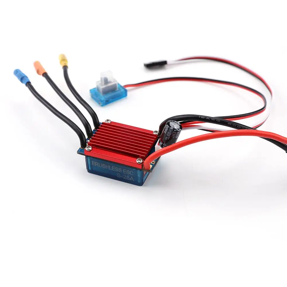 

25a Brushless Esc Electric Speed Control Waterproof With Program Card For 1/14 1/16 Rc Car Off Road Truck