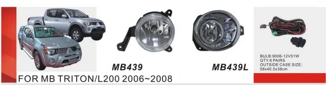 

Qirun fog lamp assembly lights+covers+wires+switch for Mitsubishi TRITON/L200 2006-2008