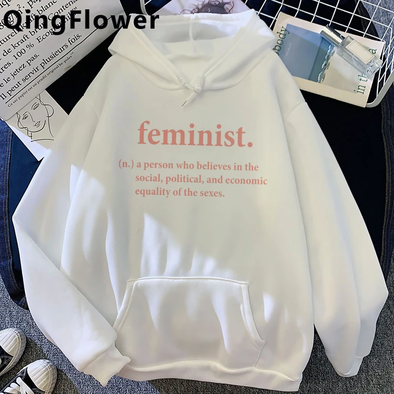 Sudadera con capucha con estampado feminista para mujer, ropa de calle femenina con estampado de anime Grl Pwr, estética y2k, 2021