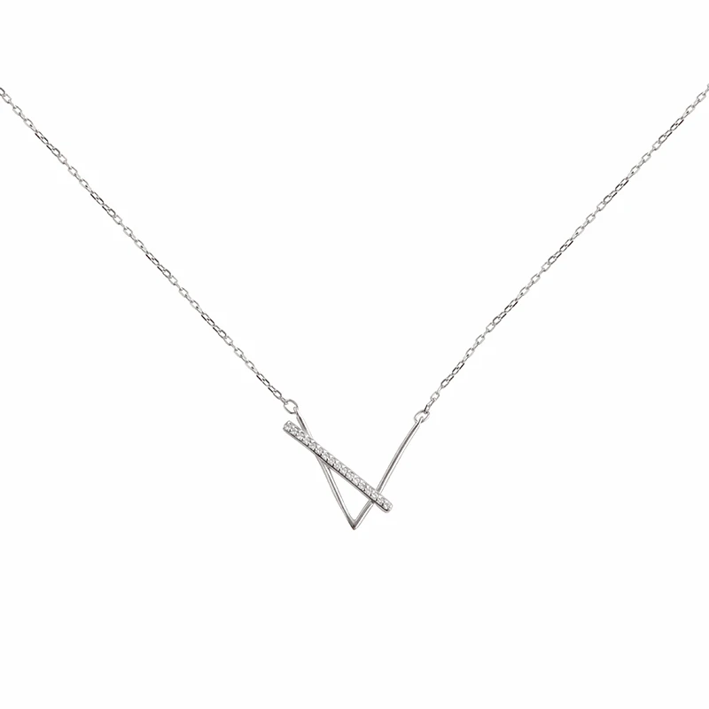 

New Simpl V Geometric Clavicle Chain 925 Sterling Silver Pendant Necklace For Women Korean Cool Jewelry Girlfriend Gifts