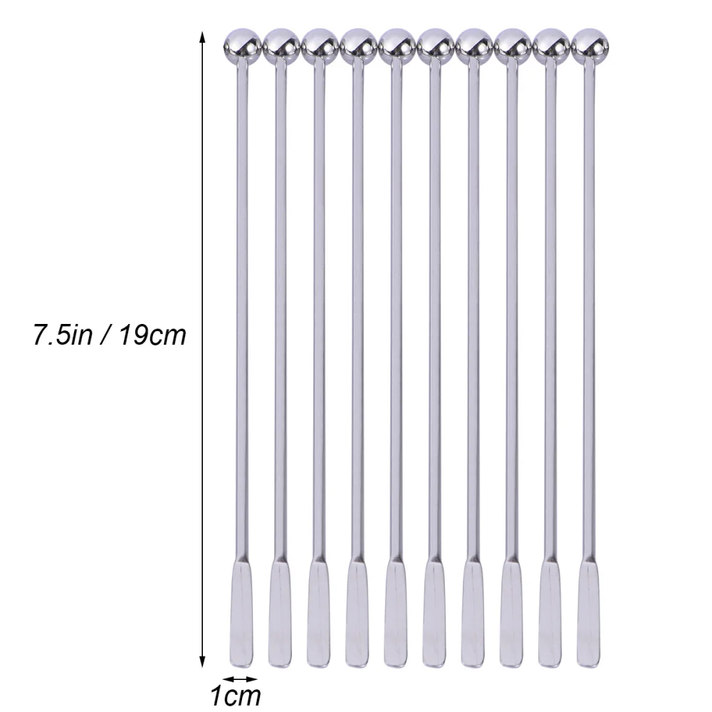 

10 Pcs 19cm Creative Stainless Steel Mixing Cocktail Coffee Stirrers for