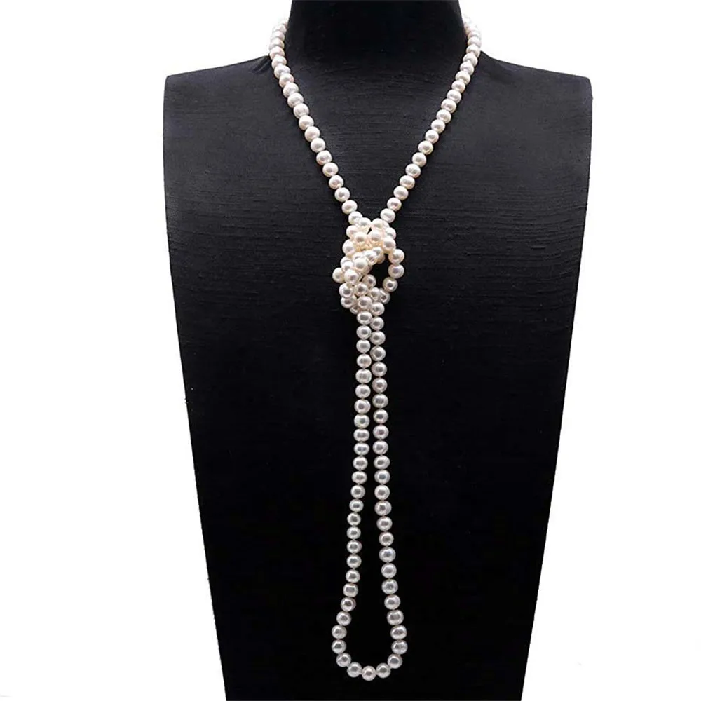 

6-7 мм белый натуральный пресноводный жемчуг ожерелье Роскошные ювелирные изделия в винтажном стиле для женщин вечерние юбилей подарок аксе...