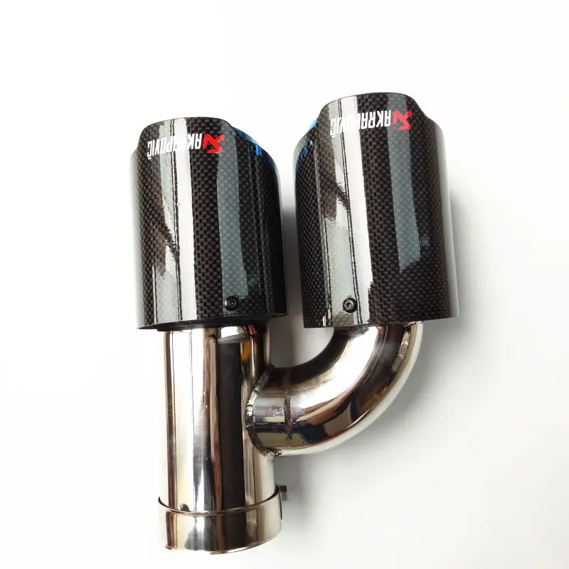 Универсальный Akrapovic выхлопные наконечники углеродное волокно h модель двойной выхлопной трубы из нержавеющей стали глушитель насадки